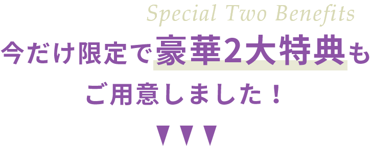今だけ限定で豪華2大特典もご用意しました!